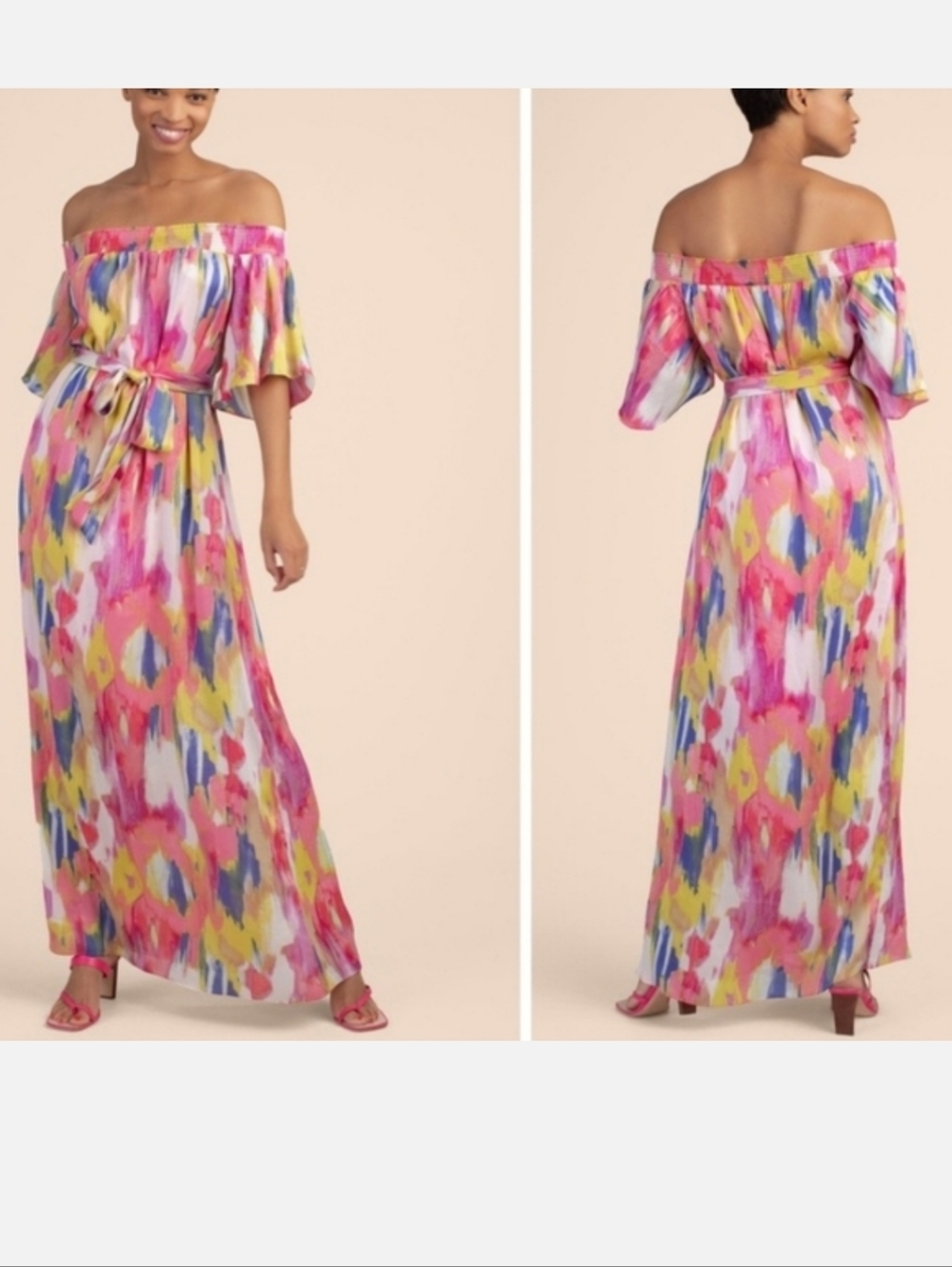 Trina Turk Maxi Off Shoulder Dress